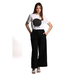 t-shirt jijil DONNA 0088 BIANCA E NERA - JPE25TS032 vista completo frontale