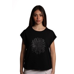 t-shirt jijil DONNA 0002 NERO - JPE25TS137 vista frontale