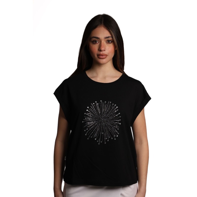 t-shirt jijil DONNA 0002 NERO - JPE25TS137 vista frontale