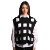 gilet e camicia jijil DONNA 0074 NERO E BIANCA - JPE24AA085 vista frontale