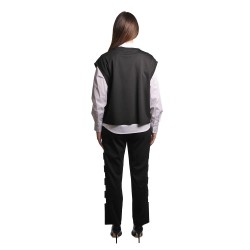 gilet e camicia jijil DONNA 0074 NERO E BIANCA - JPE24AA085 vista completo posteriore