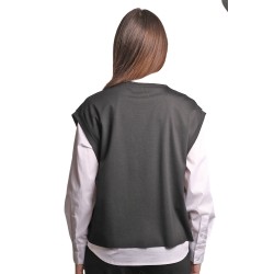 gilet e camicia jijil DONNA 0074 NERO E BIANCA - JPE24AA085 vista posteriore