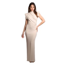 abito lungo kostumn°1 DONNA BEIGE MARMO - KE2516 vista frontale