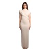 abito lungo kostumn°1 DONNA BEIGE MARMO - KE2516 vista frontale indossato