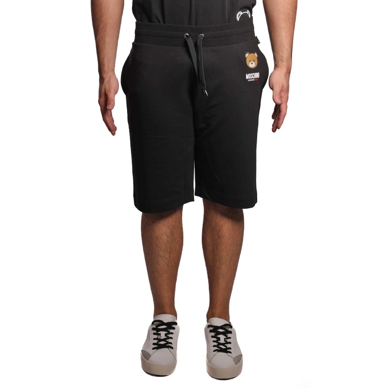 pantaloncino moschino UOMO NERO 0555 - V1A6889 - 4409 vista frontale