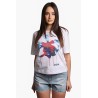 t-shirt jijil DONNA BIANCA 1459 WATER FLOWER BLU - JPE25TS226 vista frontale