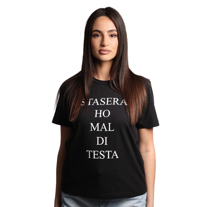 t-shirt moschino DONNA NERA 0555 - V6A0710 - 4602 vista frontale