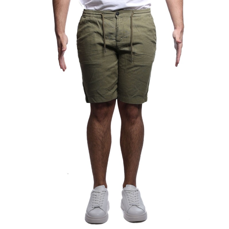 pantaloncino censured UOMO OLIVE GREEN - BM C206 T COL4 34 vista frontale