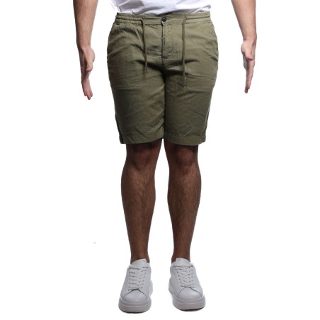 pantaloncino censured UOMO OLIVE GREEN - BM C206 T COL4 34 vista frontale