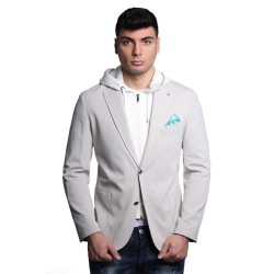 giacca bharnaba philosophy UOMO GRIGIO CHIARO PERLA - AMARANTO - GKS992CP vista frontale