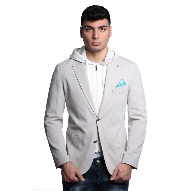 giacca bharnaba philosophy UOMO GRIGIO CHIARO PERLA - AMARANTO - GKS992CP vista frontale
