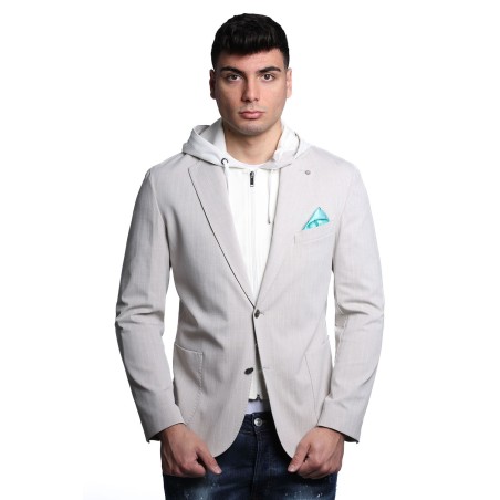 giacca bharnaba philosophy UOMO GRIGIO CHIARO PERLA - AMARANTO - GKS992CP vista frontale