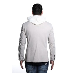 giacca bharnaba philosophy UOMO GRIGIO CHIARO PERLA - AMARANTO - GKS992CP vista posteriore