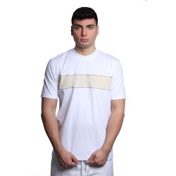t-shirt maison 9 paris UOMO BIANCA E CREMA - M9M2817 vista frontale