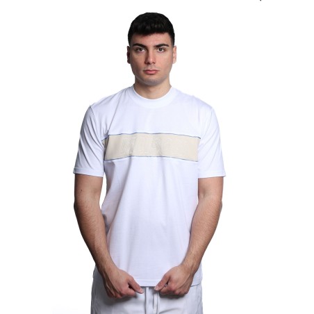 t-shirt maison 9 paris UOMO BIANCA E CREMA - M9M2817 vista frontale