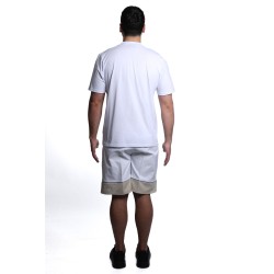 bermuda maison 9 paris UOMO BIANCO E CREMA - M9S840 vista completo posteriore