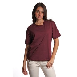 t-shirt jijil DONNA BORDEAUX 1349 DARK WINE - JPI24TS319 vista frontale