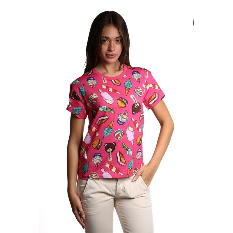 t-shirt moschino DONNA FUCSIA 1206 - V2A0707 - 9413 vista frontale