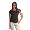 t-shirt censured DONNA BLACK - TW 6455 T JSLU 90 vista frontale
