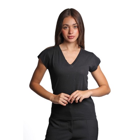 t-shirt censured DONNA BLACK - TW 6456 T JSSG 90 vista frontale