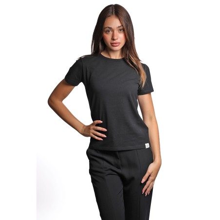 t-shirt peuterey DONNA NERA - MENTA 03 - PED5341 vista frontale