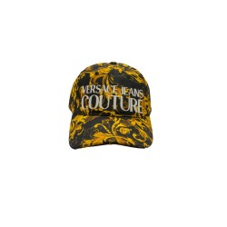 cappello versace jeans couture UNISEX NERO E GIALLO G89 - 79VAZK10 vista frontale