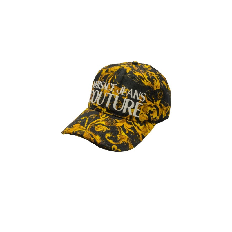 cappello versace jeans couture UNISEX NERO E GIALLO G89 - 79VAZK10 vista laterale