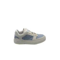 scarpe gcds UOMO AVORIO E AZZURRE MILK/BLUE JEANS - GCU1011 460 vista laterale