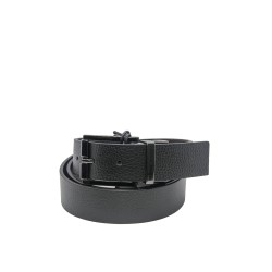 cintura reversibile momodesign UOMO BLACK E MORO - MO-82CN vista frontale nera