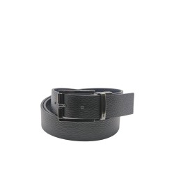 cintura reversibile momodesign UOMO BLACK E BLUE - MO-82CN vista frontale nera