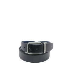 cintura reversibile momodesign UOMO BLACK E BLUE - MO-80CN vista frontale nera