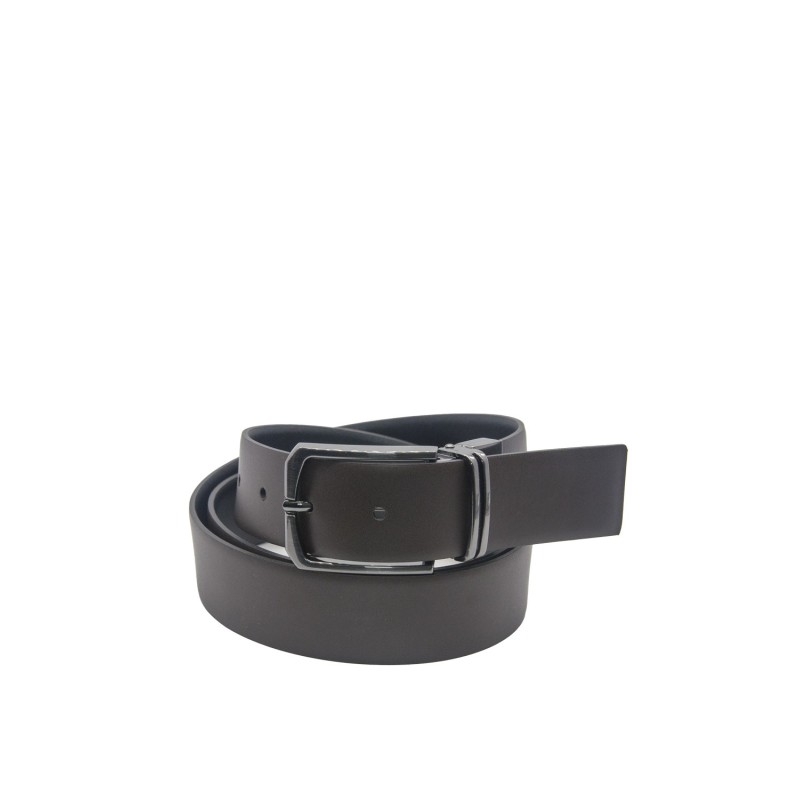 cintura reversibile momodesign UOMO BLACK E T.MORO - MO-88CN vista frontale marrone scuro
