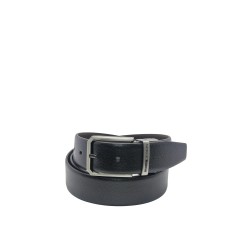cintura reversibile momodesign UOMO BLACK E MORO - MO-80CN vista frontale nera