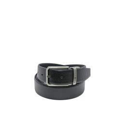 cintura reversibile momodesign UOMO BLACK/BLACK - MO-80CN vista frontale trama saffiano