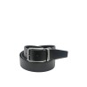 cintura reversibile momodesign UOMO BLACK/BLACK - MO-80CN vista frontale trama liscia