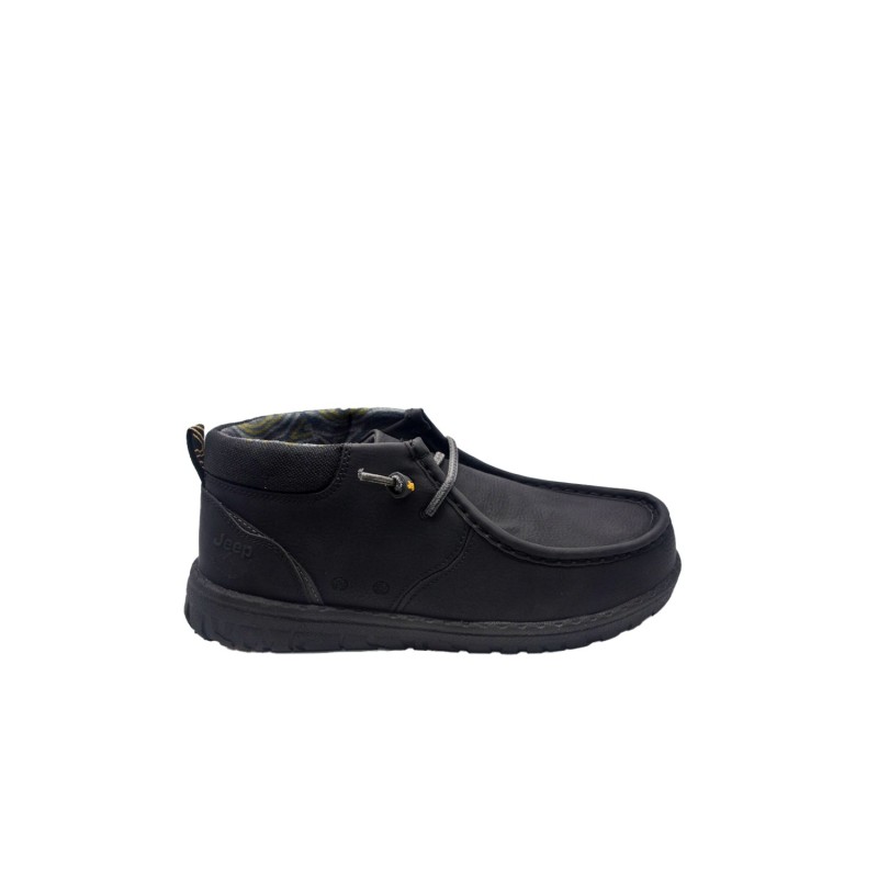 scarpe alte jeep UOMO 062 BLACK - SAMOA WALLEBEE MID - JM52112A vista laterale
