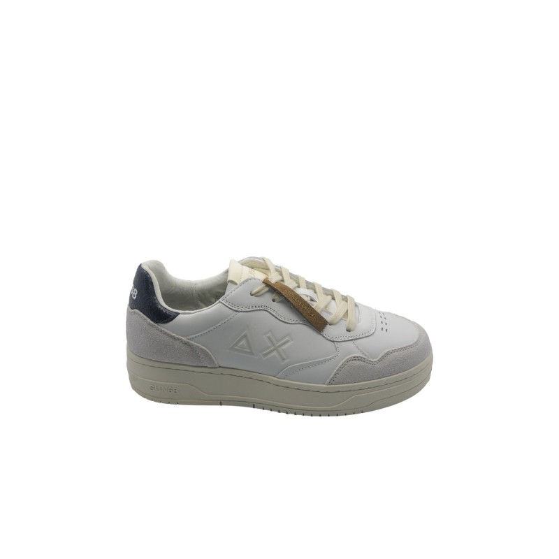 scarpe sun68 UOMO BIANCHE 07 NAVY BLUE - BIG BASKET vista laterale