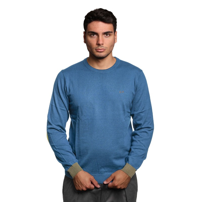 maglioncino sun68 UOMO 78 PETROLIO - K45143 vista frontale