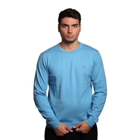 maglioncino sun68 UOMO AZZURRO 81 SKY BLUE - K45101 vista frontale