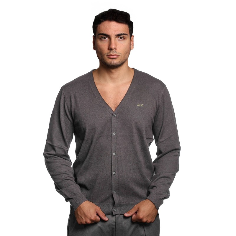cardigan sun68 UOMO 11 NERO - K45103 vista frontale