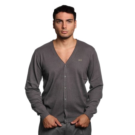 cardigan sun68 UOMO 11 NERO - K45103 vista frontale
