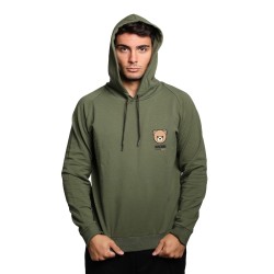 felpa moschino UOMO VERDE MILITARE 0429 - V1A1705 - 4413 vista frontale cappuccio