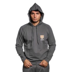 felpa moschino UOMO NERA 0555 - V1A1705 - 4413 vista frontale con cappuccio