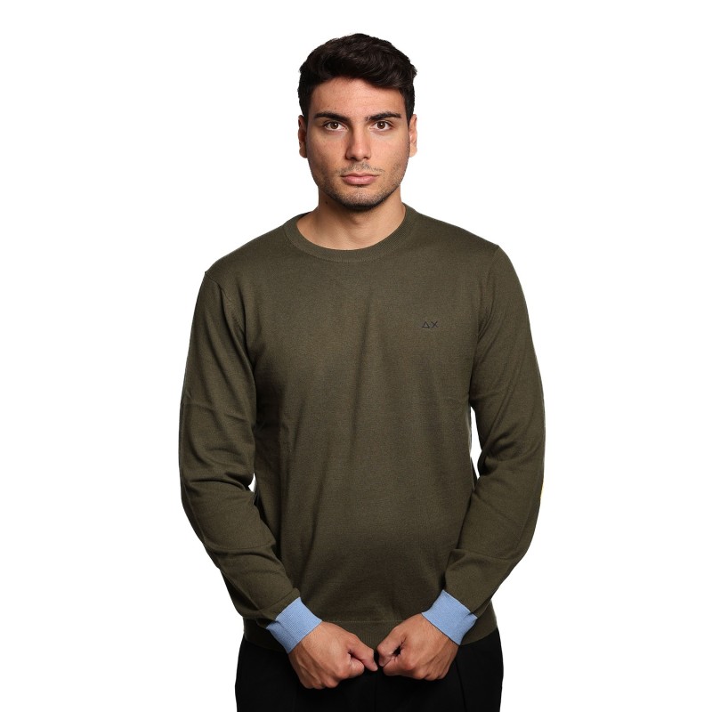 maglioncino sun68 UOMO 74 VERDE MILITARE - K45143 vista frontale