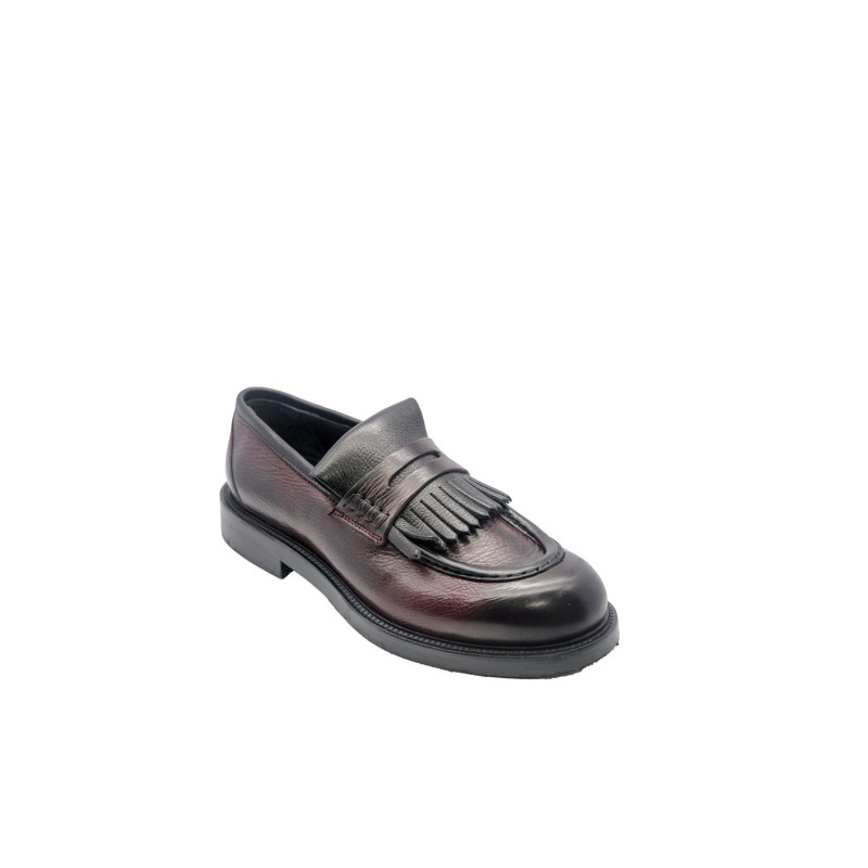 mocassini jp/david UOMO BORDEAUX E NERA NEW MESSICO BRETAGNA/NERO - 60726/2 vista frontale