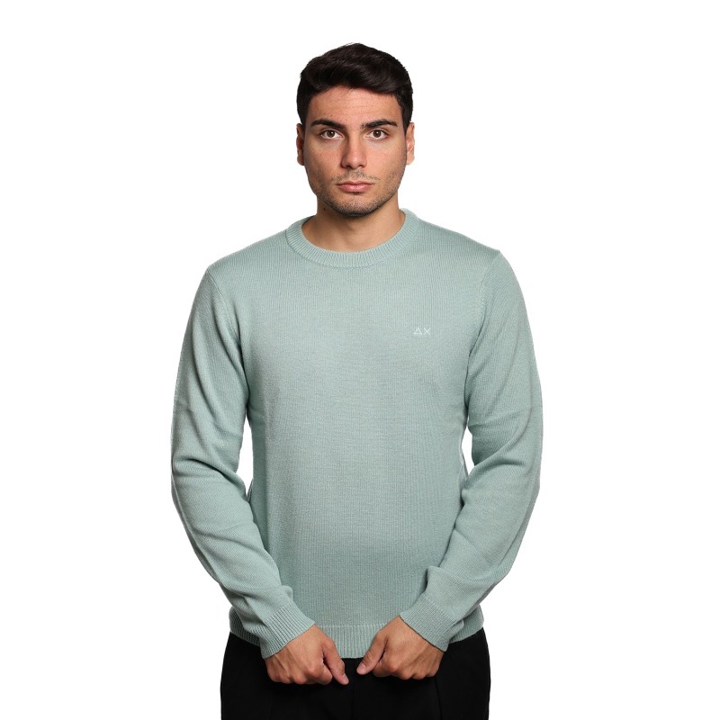 maglione sun68 UOMO VERDE CHIARO 69 CENERE - K45110 vista frontale