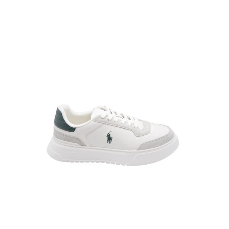 scarpe polo ralph lauren UOMO BIANCHE E VERDI WHITE/FOREST - RLITE SPORT-SK-LTL vista laterale