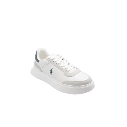 scarpe polo ralph lauren UOMO BIANCHE E VERDI WHITE/FOREST - RLITE SPORT-SK-LTL vista frontale
