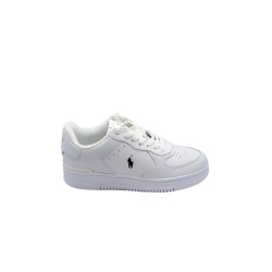 scarpe polo ralph lauren UOMO BIANCHE WH/WH/BKPP - MASTERS CRT-SK-LTL vista laterale