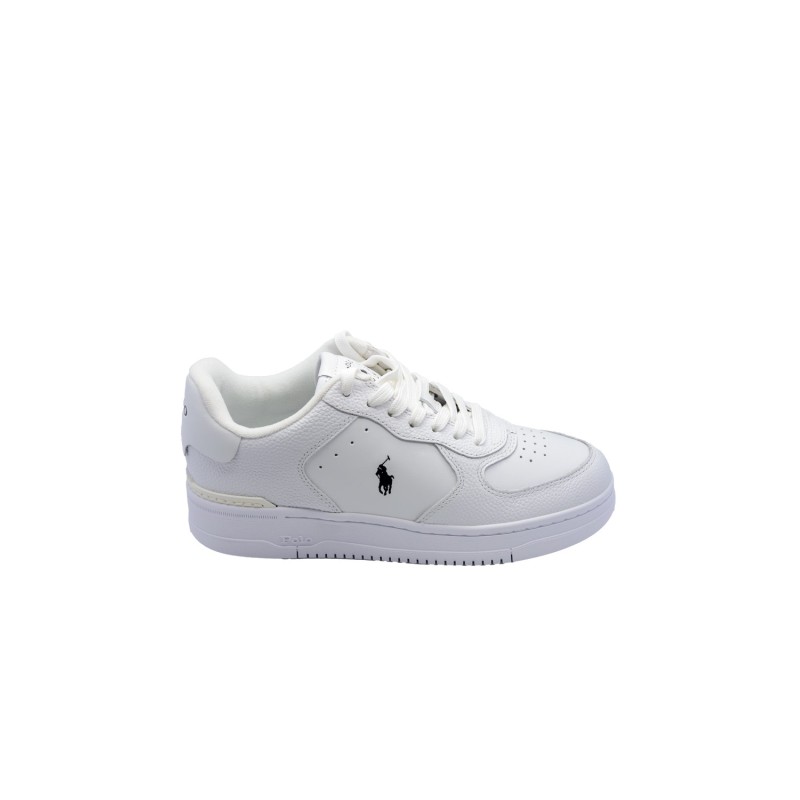 scarpe polo ralph lauren UOMO BIANCHE WH/WH/BKPP - MASTERS CRT-SK-LTL vista laterale
